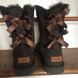 Women’s UGG boots, size 9, with satin bows